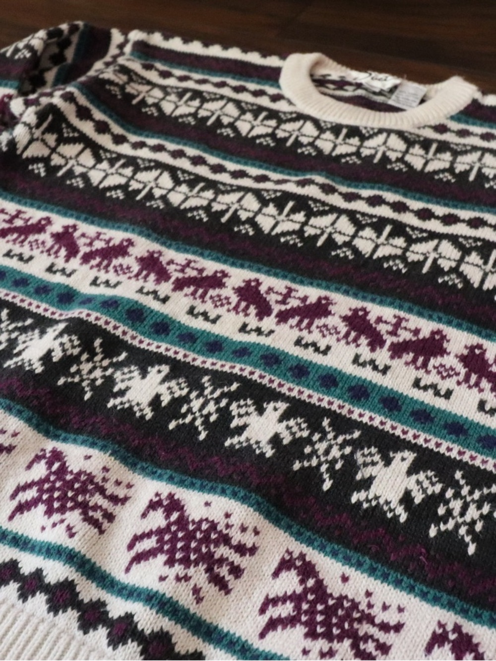 Vintage Horse & Bird Fair Isle Sweater